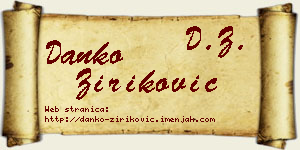 Danko Ziriković vizit kartica